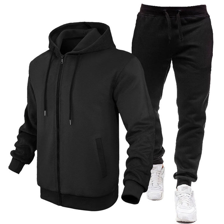 Herren Sportlicher Hoodie- und Jogginganzug mit Fleece-Futter und praktischen Taschen Aliams