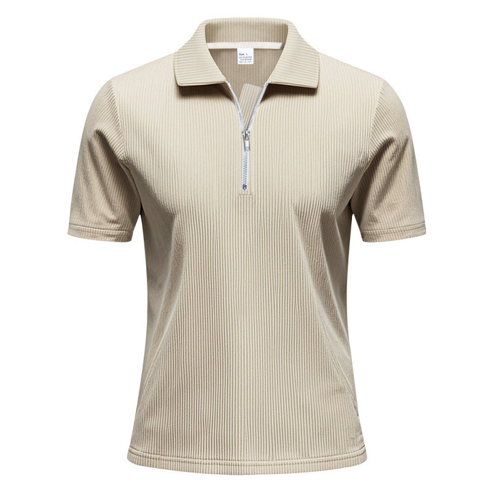 Herren sportliches Kurzarmpoloshirt mit Reißverschluss Aliams