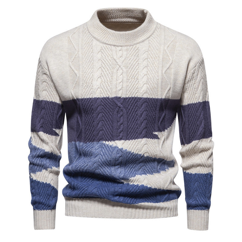 Herren Strickpullover mit modernem Zopfdesign und grafischen Akzenten Aliams