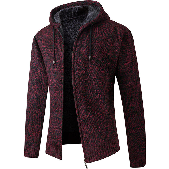 Herren gemütliche Strickjacke mit Kapuze Aliams