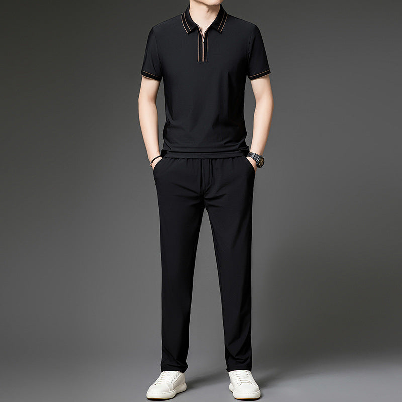 Herren sportlicher Freizeitanzug mit modernem Reißverschluss Aliams