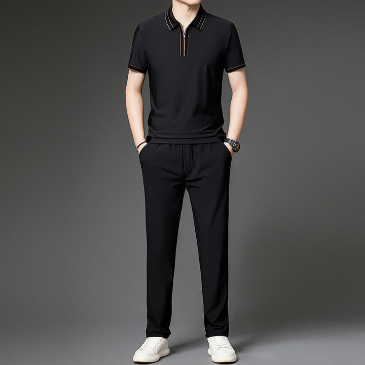 Herren sportlicher Freizeitanzug mit modernem Reißverschluss Aliams