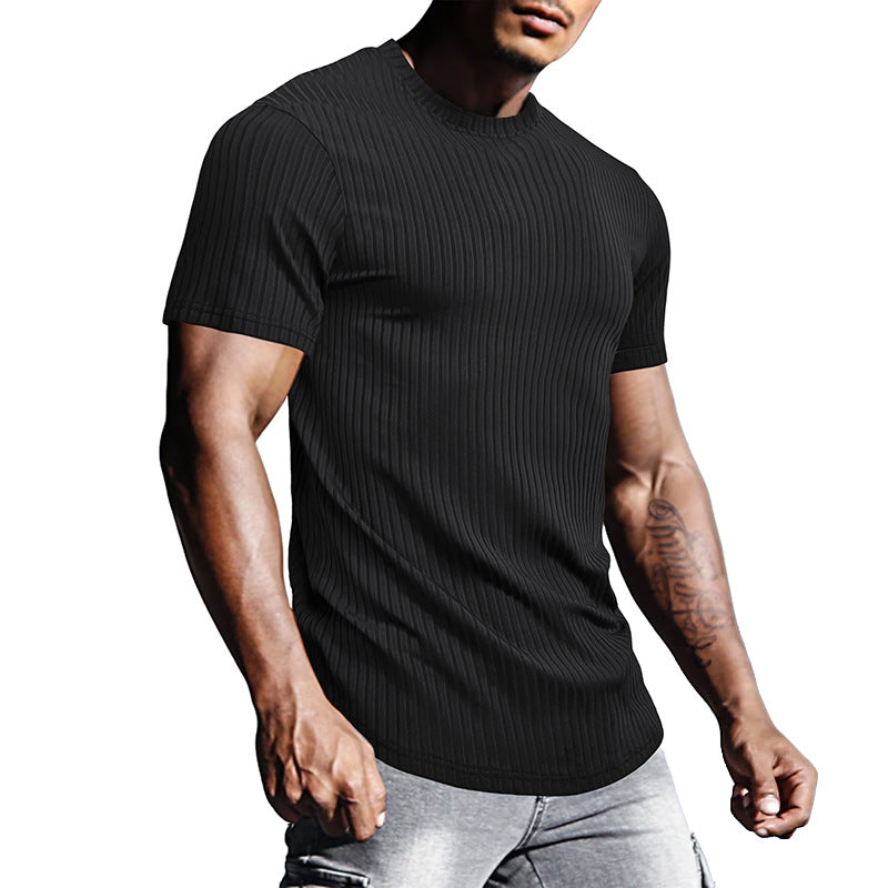 Herren Fitted Rundhalsshirt mit strukturiertem Design und atmungsaktivem Material Aliams