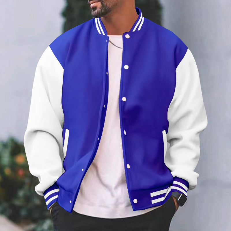 Herren sportliche Collegejacke mit traditionellem Schnitt und kontrastierenden Ärmeln Aliams