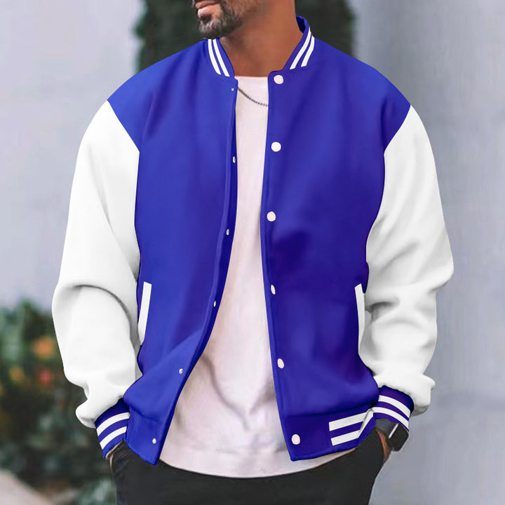 Herren sportliche Collegejacke mit traditionellem Schnitt und kontrastierenden Ärmeln Aliams