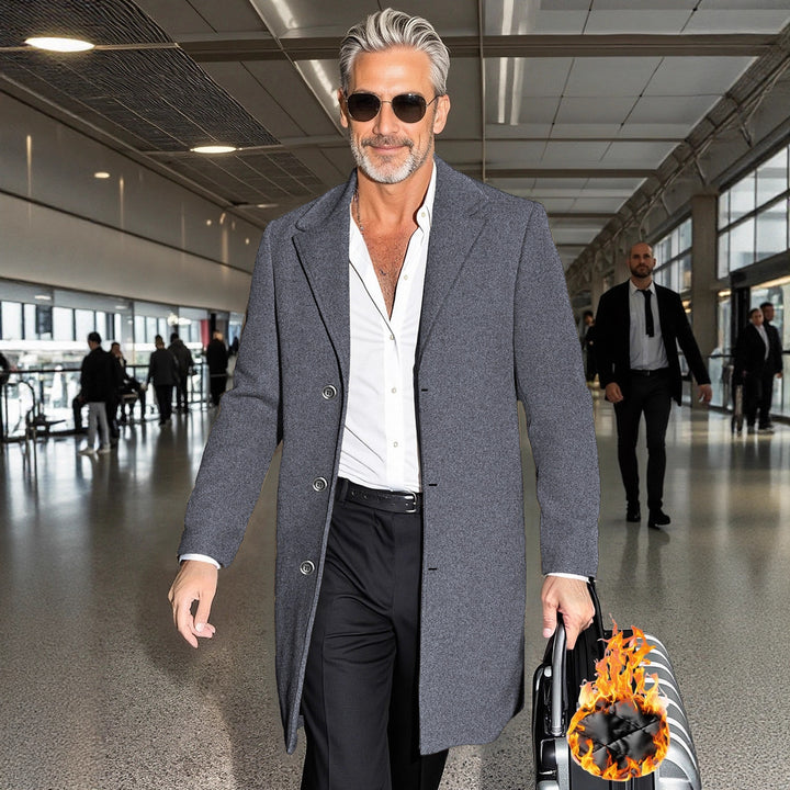 Herren Eleganter Hochwertiger Doppeltunnelmantel Aliams