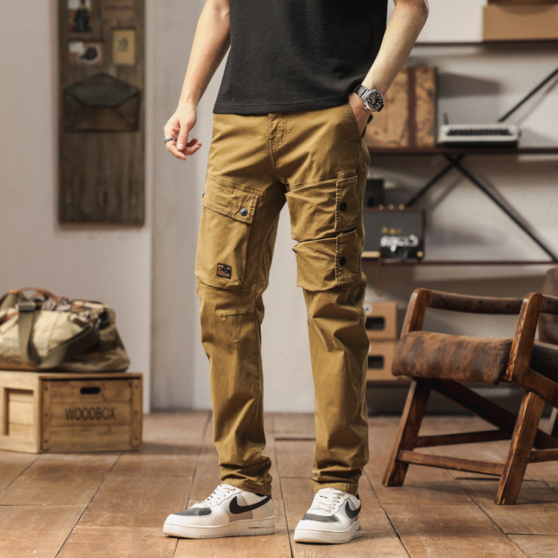 Herren robuste Cargo-Hose mit elastischem Bund und multifunktionalen Taschen Aliams