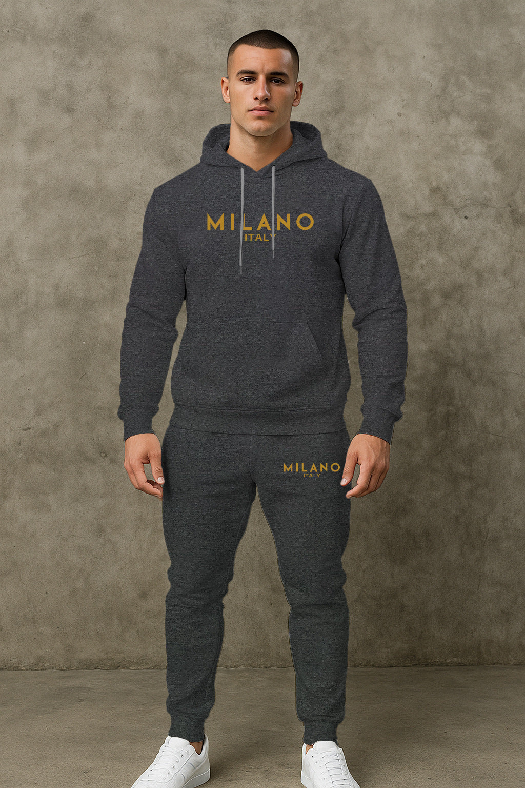 Herren Hoodie und Jogginghose Set mit stylischem Milano Print Aliams