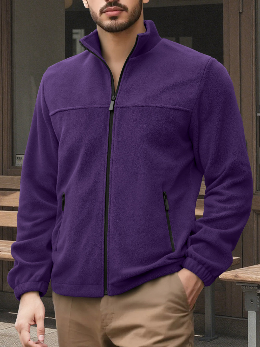 Herren Fleecejacke mit hohem Kragen Aliams