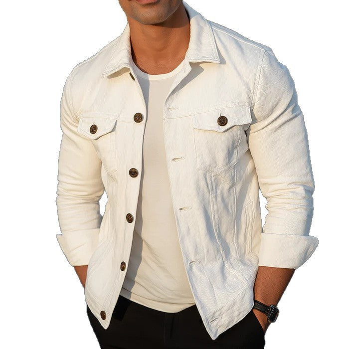 Herren stylische Baumwolljacke mit praktischen Taschen Aliams