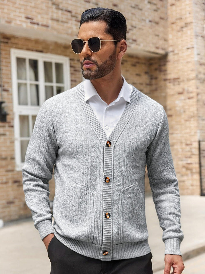 Herren Strickjacke mit modernen Details und praktischen Taschen Aliams