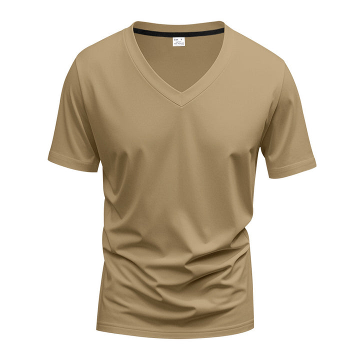 Herren V-Ausschnitt T-Shirt aus atmungsaktiver und schnelltrocknender Baumwolle Aliams