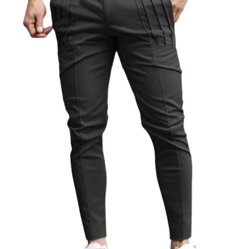 Herren elegante Slim-Fit Hose mit hochwertigen Falten und praktischen Taschen Aliams