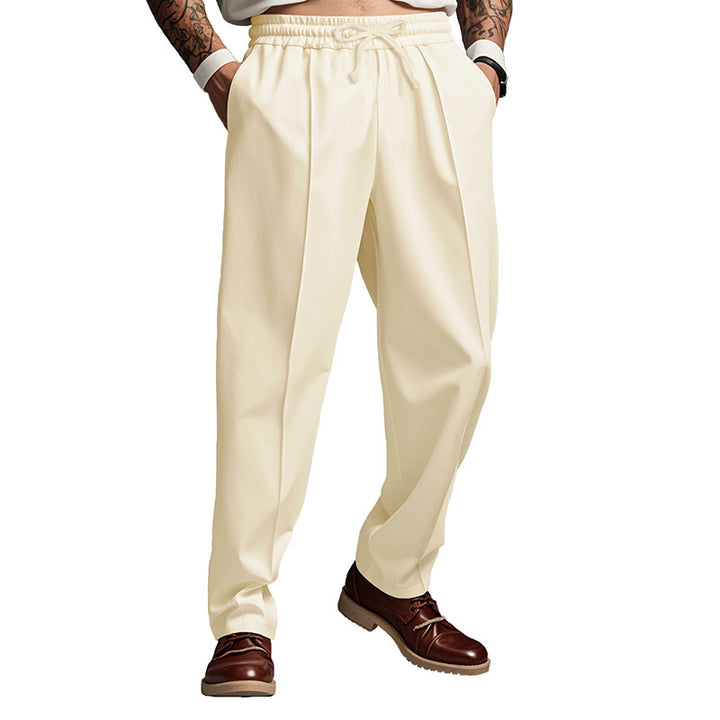 Herren Chino-Hose mit verstellbarem Bund und eleganter Faltenoptik Aliams