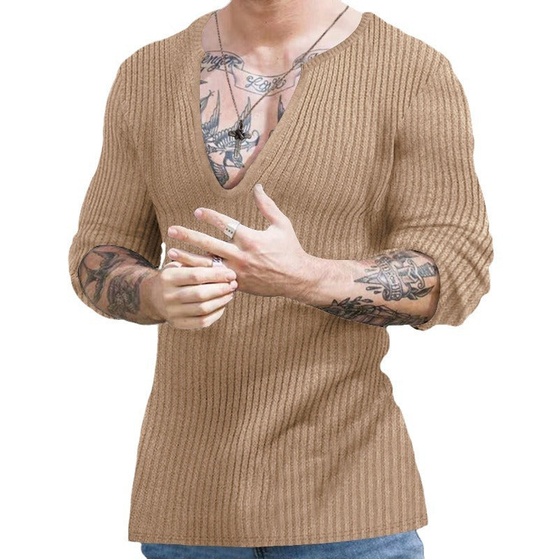 Herren V-Ausschnitt Strickpullover Aliams