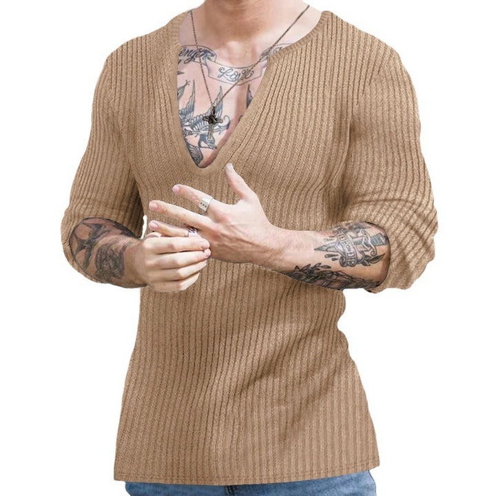 Herren V-Ausschnitt Strickpullover Aliams