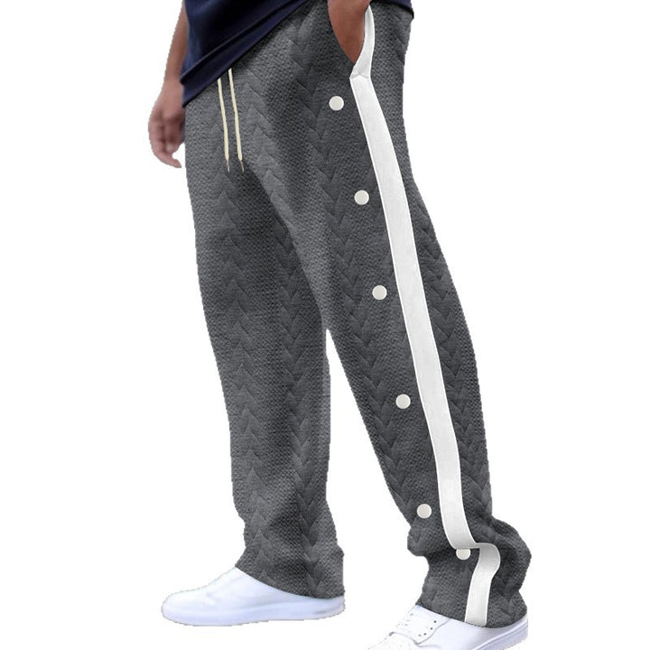 Herren Sportliche Chinohose mit seitlichen Druckknopfdetails und elastischem Bund Aliams