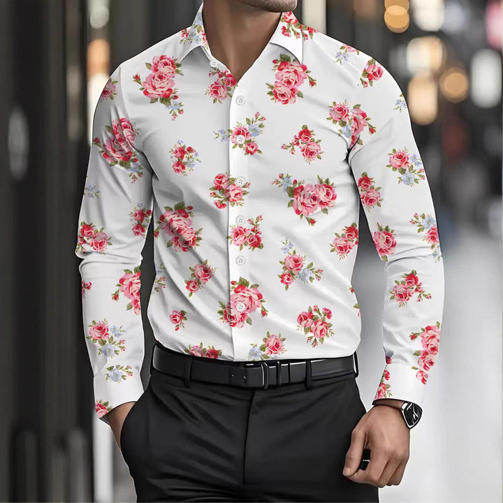 Herren Hemd mit floralen Mustern Aliams