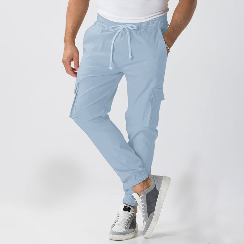 Herren Cargo-Hose mit elastischem Bund und mehreren Taschen Aliams