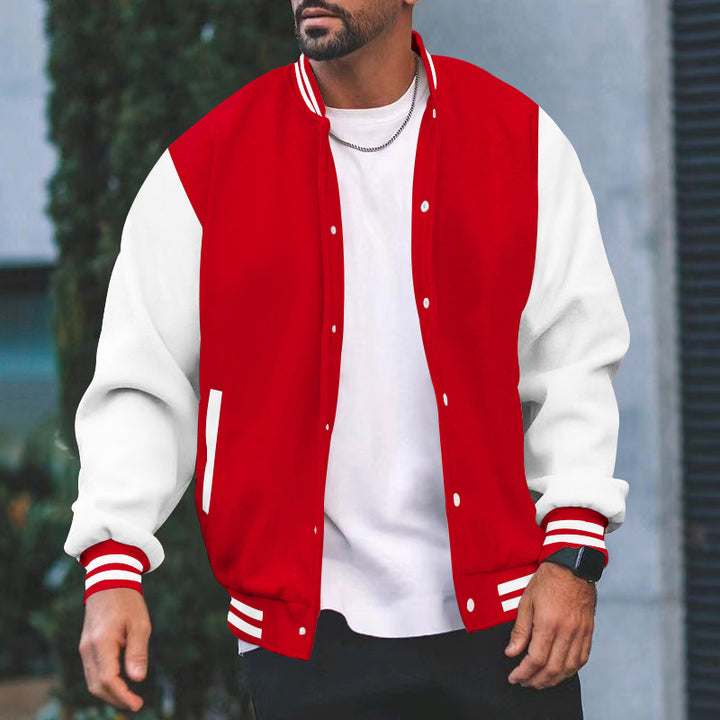 Herren Varsity-Jacke mit kontrastierenden Ärmeln und klassischem Schnitt Aliams