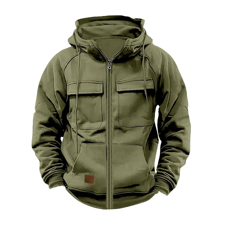 Herren Fleecejacke mit hohem Kragen und praktischen Taschen Aliams