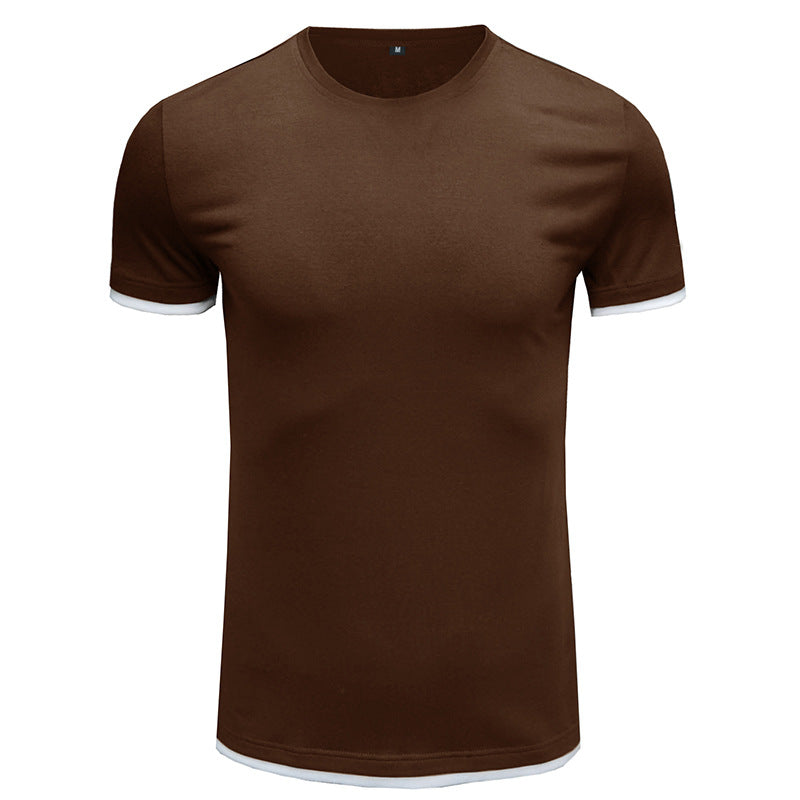 Herren Basic T-Shirt mit kontrastierenden Ärmeln Aliams