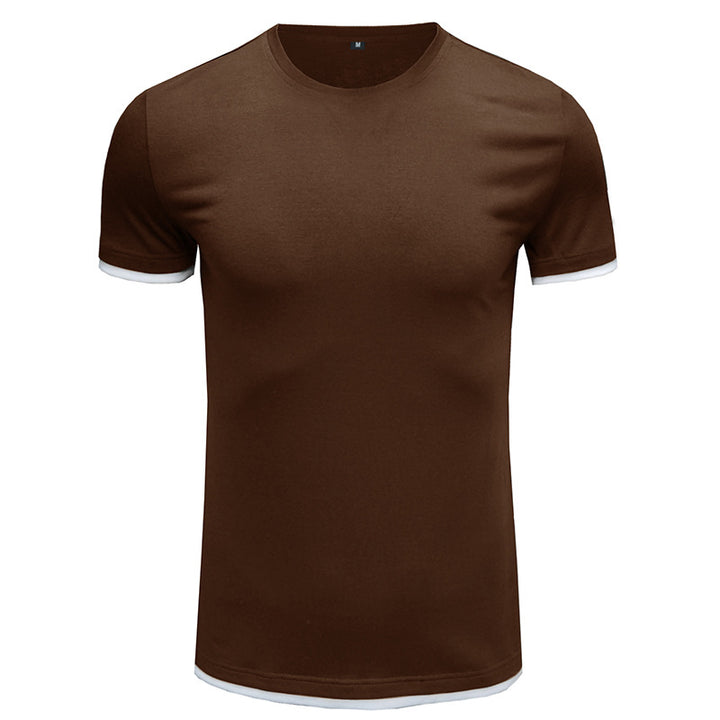 Herren Basic T-Shirt mit kontrastierenden Ärmeln Aliams