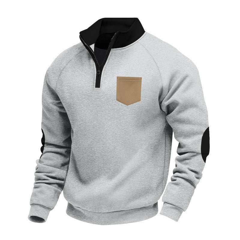 Herren Pullover mit Stehkragen und Reißverschluss Aliams