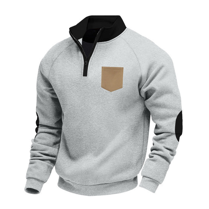 Herren Pullover mit Stehkragen und Reißverschluss Aliams