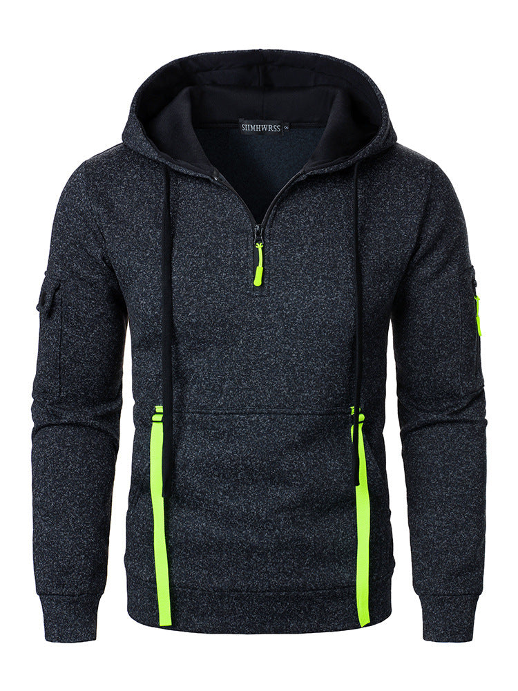 Herren sportlicher Hoodie mit atmungsaktiven Einsätzen und praktischen Reißverschlusstaschen Aliams