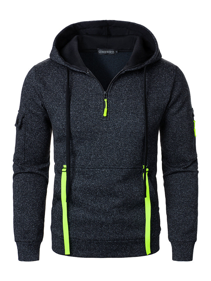 Herren sportlicher Hoodie mit atmungsaktiven Einsätzen und praktischen Reißverschlusstaschen Aliams