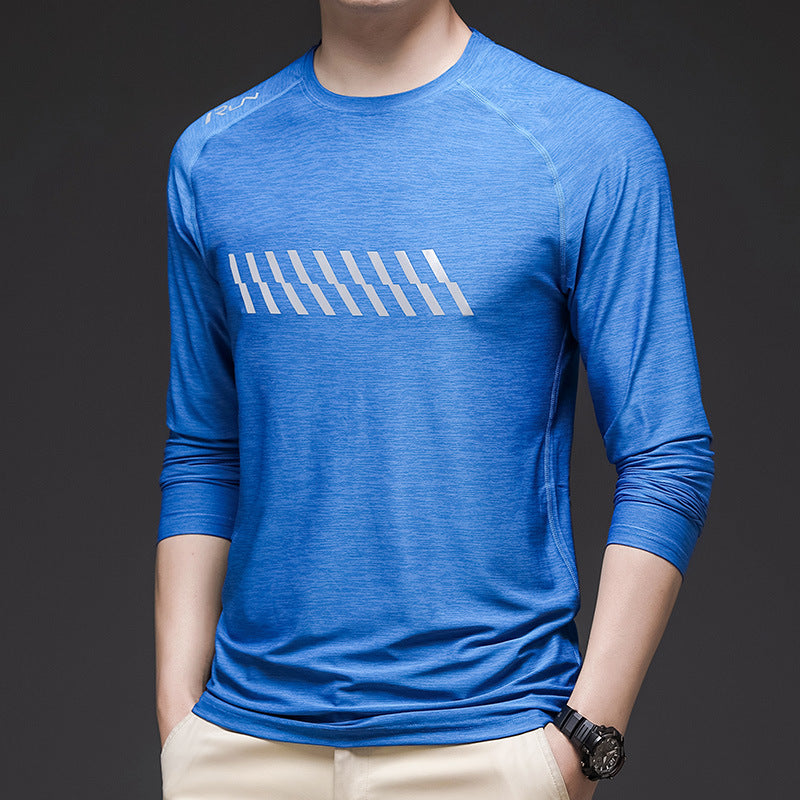 Herren sportliches Langarm-Funktionsshirt mit atmungsaktiven Einsätzen Aliams