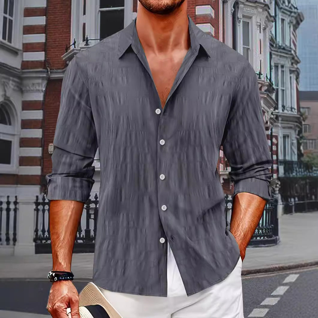 Herren stylische Langarmhemd Aliams