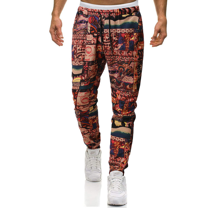 Herren Cargohose mit urbanem Print und elastischem Bund Aliams