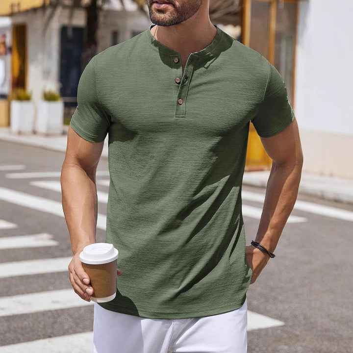 Herren T-Shirt mit Knopfleiste und zeitlosem Design Aliams