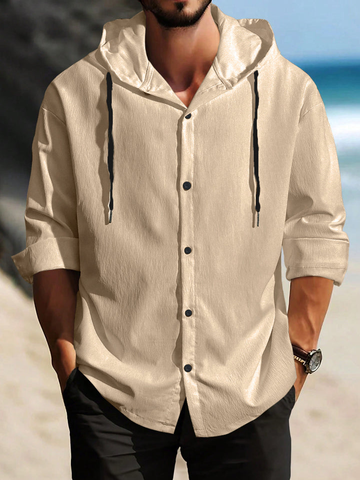 Herren sportliche Hemdjacke mit Kapuze und zeitgemäßem Design Aliams