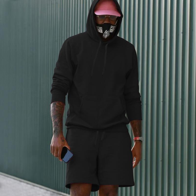 Herren sportliches Hoodie- und Shorts-Set aus hochwertigem Sweatmaterial Aliams