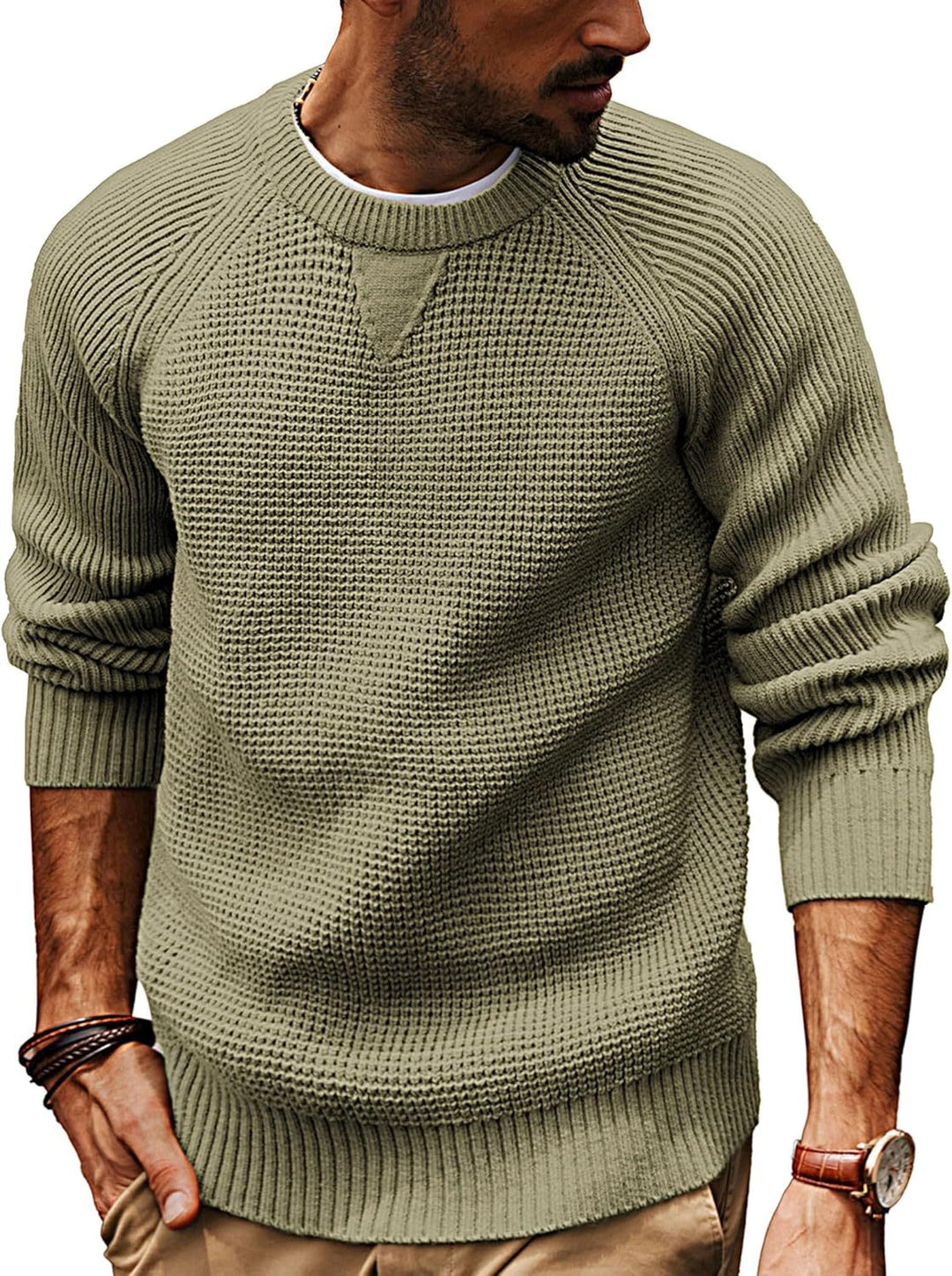 Herren Klassischer Strickpullover mit strukturiertem Muster Aliams