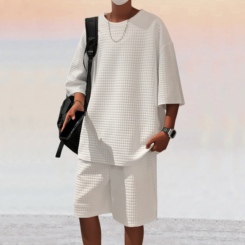 Herren Freizeitsport Set aus locker sitzendem Oberteil mit atmungsaktiven Shorts Aliams