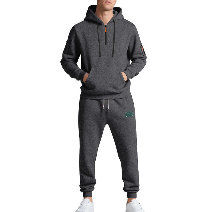 Herren Sportliches Hoodie- und Jogginganzug-Set mit atmungsaktiven Eigenschaften und praktischen Taschen Aliams