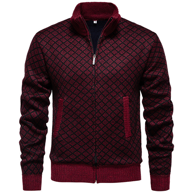 Herren sportliche Strickjacke mit modernem Muster Aliams