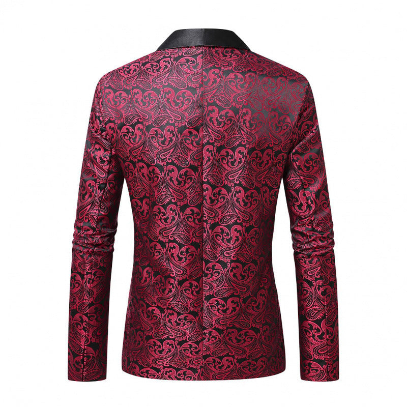 Herren Glamouröser Jacquard Smokingblazer mit Satinlapel Aliams
