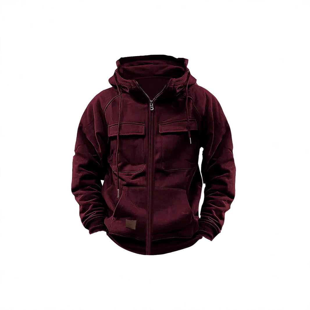 Herren Fleecejacke mit hohem Kragen und praktischen Taschen Aliams