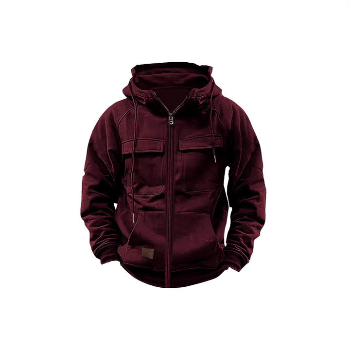 Herren Fleecejacke mit hohem Kragen und praktischen Taschen Aliams