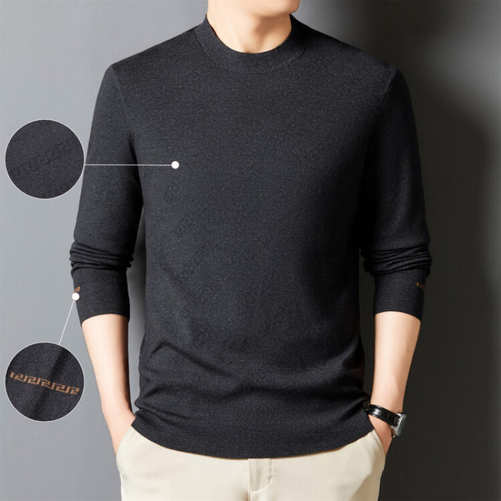 Herren eleganter Rundhalspullover aus hochwertiger Baumwollmischung Aliams