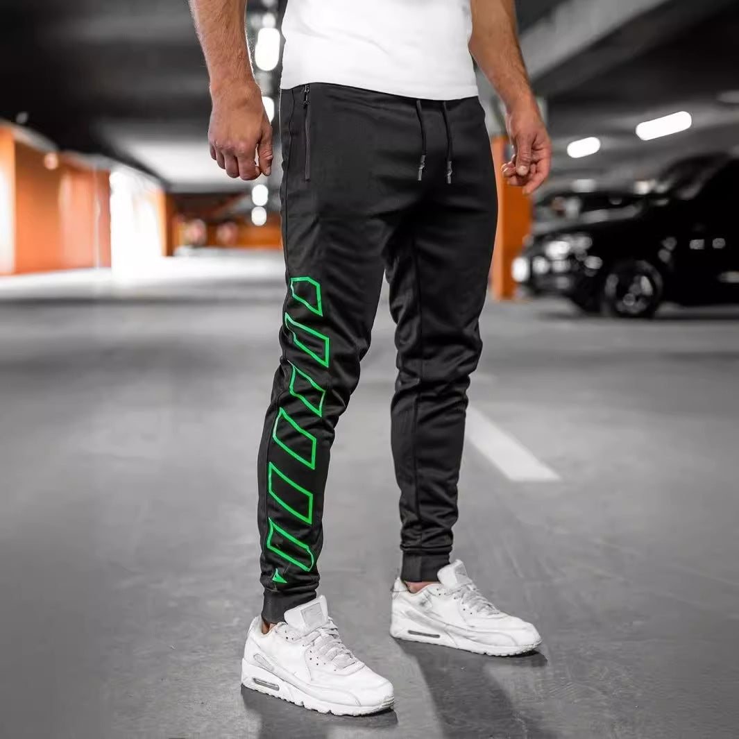 Herren Sportliche Slim-Fit Jogginghose mit seitlichem Reißverschluss Aliams