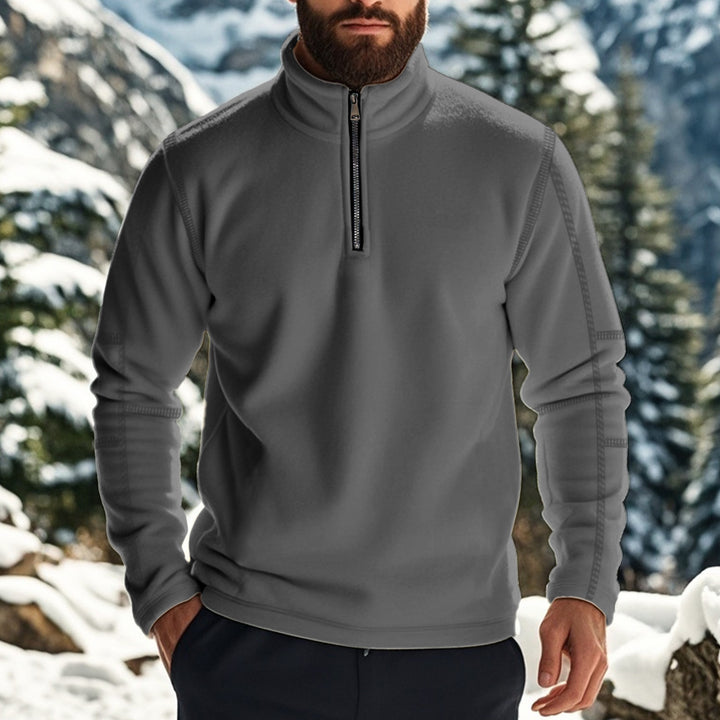 Herren Fleece-Pullover mit halbem Reißverschluss Aliams