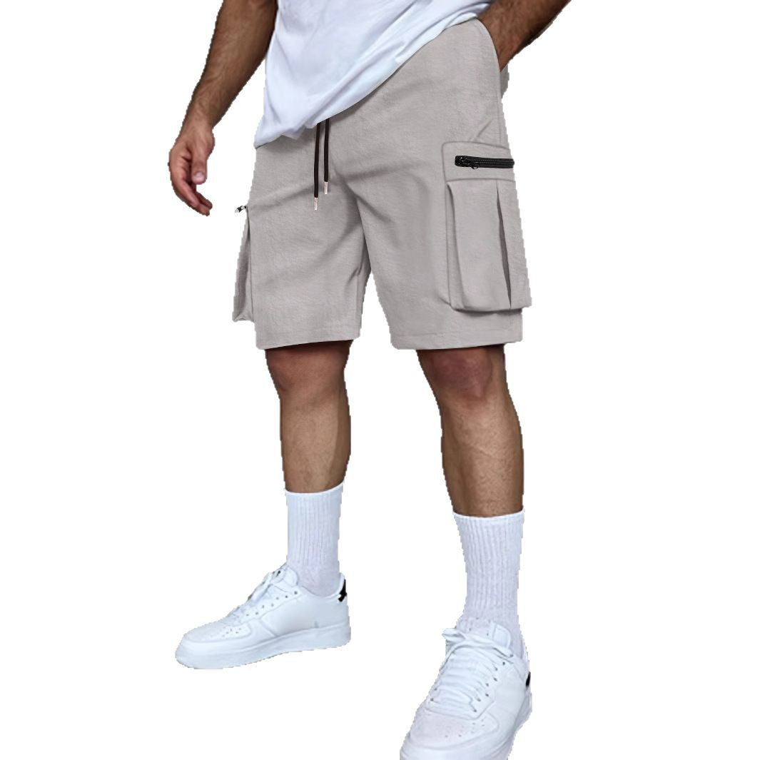 Herren Utility Cargo Shorts mit Reißverschluss Taschen Aliams