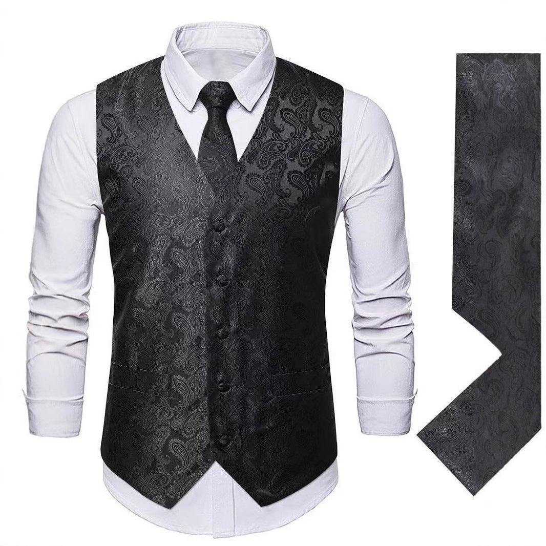 Herren elegante Weste mit Paisley-Muster Aliams