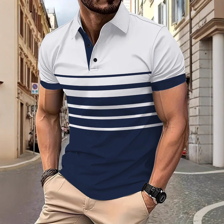 Herren Poloshirt mit strukturiertem Streifenmuster Aliams